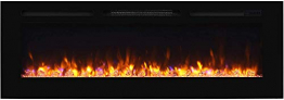 RICHEN Elektrokamin Fiamma - Elektrischer Einbaukamin (153 cm / 60") Mit Heizung, LED-Beleuchtung, 3D-Flammeneffekt & Fernbedienung - Elektrischer Kamin Schwarz - 1