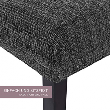 SCHEFFLER-Home Stretch Stuhlhusse Anna | 2er Set elastische Stuhlabdeckungen in feinem Raff-Look | Stuhlhussen Schwingstühle | Spannbezug mit Gummiband | Elegante Stuhlbezüge - 2