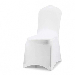 wolketon Stuhlhussen 6 Stück Universell Stuhlbezüge Elastik Moderne Stuhl Abdeckung Weiß - 1
