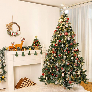 Yorbay künstlicher Weihnachtsbaum mit Beleuchtung weiß Schnee LED Tannenbaum für Weihnachten-Dekoration (210CM) - 7