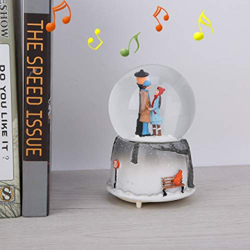 Yosoo Schneekugel Musikalische Neuheit Nachtlicht Musikalische Schneekugel Spieluhr Desktop Ornament Tochter Kind Belohnung Familienspielzeug feiern - 5