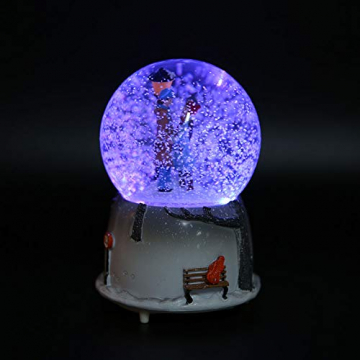 Yosoo Schneekugel Musikalische Neuheit Nachtlicht Musikalische Schneekugel Spieluhr Desktop Ornament Tochter Kind Belohnung Familienspielzeug feiern - 8