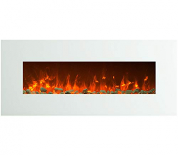 GLOW FIRE Venus Elektrokamin mit Heizung, Wandkamin mit LED | Künstliches Feuer mit zuschaltbarem Heizlüfter: 750/1500 W | Fernbedienung, 126 cm, Weiß - 3