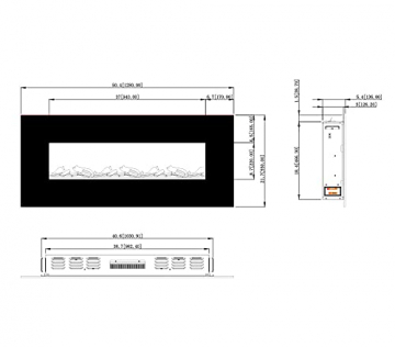 GLOW FIRE Mars Elektrokamin mit Heizung, Wandkamin mit LED | Künstliches Feuer mit zuschaltbarem Heizlüfter: 750/1500 W | Fernbedienung, 126 cm, Schwarz, Holzdekoration - 9