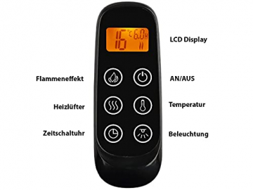 RICHEN Elektrokamin Ladina - Elektrischer Standkamin Mit Heizung, LED-Beleuchtung, 3D-Flammeneffekt & Fernbedienung - Weiß - 6