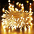 100 LED Lichterkette Außen Batterie, BrizLabs Warmweiß Weihnachtsbeleuchtung Innen 8 Modi Wasserdicht mit Timer für Zimmer Weihnachten Party Hochzeit Beleuchtung Deko, Durchsichtigen Kabeln - 1