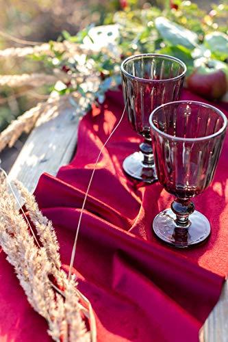 100% Mosel Tischläufer Samt, in Bordeaux Rot (28 cm x 5 m), Tischband aus Polyester in matter Samt-Optik, edle Tischdeko für den Herbst & Winter, Dekoration zu besonderen Anlässen - 2