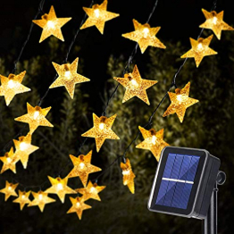 18M Lichterkette Außen Solar, OxyLED 110 LED Lichterketten Sterne Solar Lichterkette Aussen Solar Lichterkette Außen Weihnachtsbeleuchtung Dekoration für Garten,Terrasse,Party,Hochzeit (Warmweiß) - 1