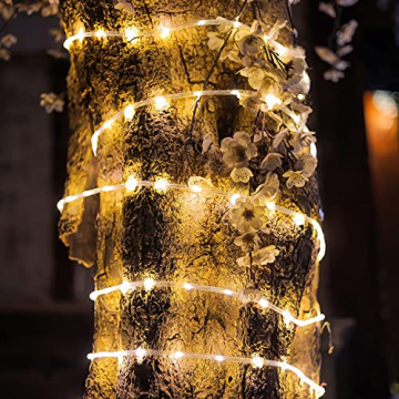 200 LED Schlauch Außen – Lichterschlauch Aussen 10m warmweiß mit Timer | Lichterkette Weihnachtsbeleuchtung wasserdicht | LED Lichtschlauch Außen 10m & Innen | Lichtschläuche Outdoor Leuchtschlauch - 2