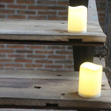 3 Outdoor Stück LED im Freien Wasserdichte Kerzen, Batteriebetriebene Plastikkerze mit Fernbedienung/Timer-Funktion (Warmweißes Licht) - 8cm X 10cm - 3