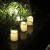 3 Outdoor Stück LED im Freien Wasserdichte Kerzen, Batteriebetriebene Plastikkerze mit Fernbedienung/Timer-Funktion (Warmweißes Licht) - 8cm X 10cm - 4