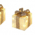 Bambelaa! 3er Led Deko Geschenke Leucht Boxen Timer Weihnachts Dekoration Weihnachtsdeko Beleuchtet Deko Weihnachten (Gold) - 4