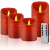 CPROSP 4er LED Kerzen Advent mit Fernbedienung aus Echtwachs, Flammenlose Rote Kerzen mit Timer, 7,5 x 9/10,5/12,5/15,5 cm, Deko für Hochzeit, Party, Weihnachten, Advent (2*AA, Erhhalten nicht) - 1