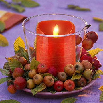 CPROSP 4er LED Kerzen Advent mit Fernbedienung aus Echtwachs, Flammenlose Rote Kerzen mit Timer, 7,5 x 9/10,5/12,5/15,5 cm, Deko für Hochzeit, Party, Weihnachten, Advent (2*AA, Erhhalten nicht) - 7