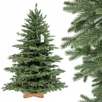 FairyTrees künstlicher Weihnachtsbaum ALPENTANNE Premium, Material Mix aus Spritzguss & PVC, Ständer aus Holz, 150cm, FT17-150 - 1