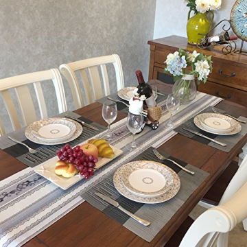 GODTEN Platzdeckchen (8er Set) Platzset Abwischbar - Hitzebeständig und Abgrifffeste Waschbare Tischmatte - Grau Tischset Kunststoff für Küche Speisetisch - 30x45cm (8er, A3) - 2
