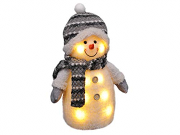 Gravidus - Süßer Schneemann mit Mütze, Schal & Handschuhen | Weihnachtsbeleuchtung, Weihnachtsfigur, LED-Weihnachtsdeko | Weihnachts-Innen-Fenster-Deko | Höhe ca. 33 cm - 1