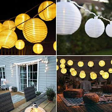 Joomer Solar Lichterkette Lampion Außen, 6M 30er LED IP65 Wasserdicht Lampion/Laternen Solar Lichterkette Auße Beleuchtung für Garten, Terrasse, Hof, Haus, Weihnachten Deko(Warmweiß) - 7