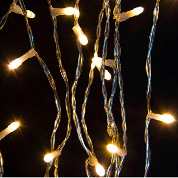 künstlicher Weihnachtsbaum weiß mit Glitzereffekt Christbaum Tannenbaum 120 cm mit Ständer zzgl. 100 LED Lichterkette warmweiß Weihnachtsdeko - 5