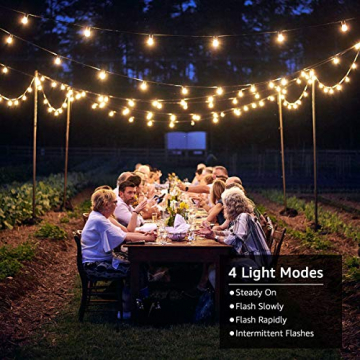 LE Solar Lichterkette Glühbirnen Aussen, 7.62M 25 LEDs G40 Außen Beleuchtung, USB wiederaufladbar, 4 Modus Solarlichterkette für Garten, Hochzeit, Balkon, Haus, Weihnachten Deko, Warmweiß - 3