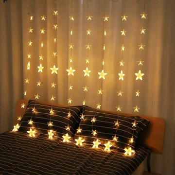 Led Lichterketten, 80 Sterne 144 Leds 2mx1.5m Anschließbar Sternenvorhang mit 8 Modi Fernbedienung fensterlichterketten weihnachten Weihnachtsbeleuchtung für Fenster Dekorat - 3
