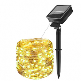 LED Solar Lichterketten Aussen, Weihnachtsbeleuchtung, 100 LED IP65 Wasserdicht 10M 32.8Ft 8 Modus Solar lichterkette Deko für Gärten, Balkon,Weihnachten,Terrasse, Hof, Party - 1