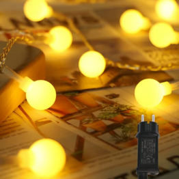 Lichterkette Innen, Litogo 120 LED Lichterkette Kugeln mit EU Stecker Dimmbar 8 Modi Wasserdichte 12M LED Lichterkette Außen Ideale Party Deko, Kinderzimmer, Balkon, Weihnachtsbeleuchtung Warmweiß - 1