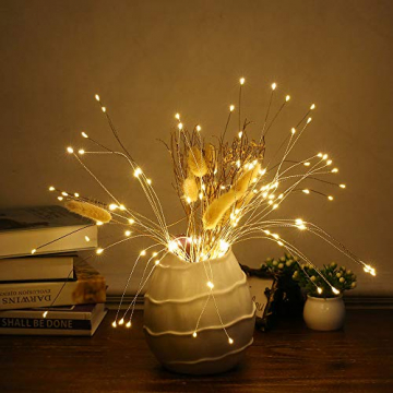 Lixada Feuerwerk LED Licht, 150 LEDs Weihnachten Lichterketten mit Fernbedienung dekorative hängende Starburst Lampe für Indoor Outdoor Home Parties Hochzeit Hofgarten (2 Stück) - 4