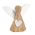 Logbuch-Verlag Engel Figur aus Mangoholz braun weiß 15 cm - Holzengel Dekofigur als Weihnachtsdeko & Geschenkidee - 1