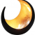 MAADES Windlicht Laterne orientalisch Moon Groß 20cm Gold | Orientalische Vintage Teelichthalter Schwarz von außen und Goldfarben innen | Marokkanische Windlichter aus Metall als Dekoration - 1