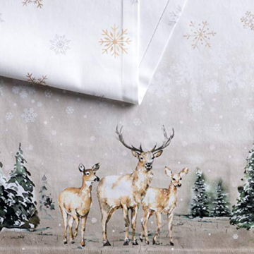 Maison d' Hermine Deer In The Woods Tischläufer aus 100% Baumwolle für Partys | Abendessen | Feiertage | Küche | Thanksgiving/Weihnachten (50 cm x 150 cm) - 3