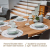 Miqio® - Filz und Leder - Design Platzsets (Rund) - Set mit 6 waschbaren Premium Tischsets 37 cm und 6 Getränkeuntersetzern (Graumeliert)… - 4