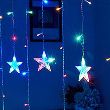 Towinle LED Lichterkette Sternen Schneeflocke Lichtervorhang 138 LEDs Led Schneeflocke Sternenvorhang mit Netzstecker 8 Lichtermodi Led Kette Weihnachten Party Fester Deko - 5