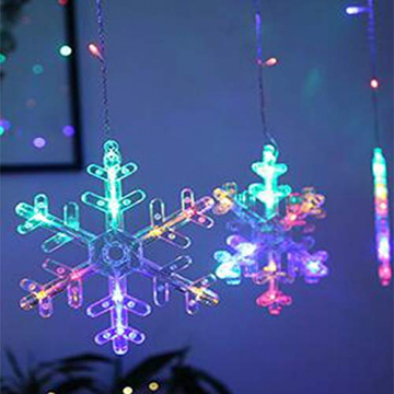 Towinle LED Lichterkette Sternen Schneeflocke Lichtervorhang 138 LEDs Led Schneeflocke Sternenvorhang mit Netzstecker 8 Lichtermodi Led Kette Weihnachten Party Fester Deko - 7