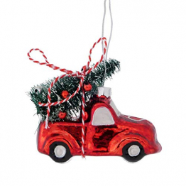 Trendshop-online Christbaumschmuck Car mit Weihnachtsbaum Weihnachtsanhänger Dekoanhänger Weihnachten Weihnachtsdeko Adventdeko Türkranz - 1