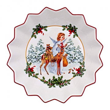 Villeroy & Boch - Toy's Fantasy Schale groß, Christkind, dekorative Weihnachtsschale aus Premium Porzellan, 24 x 24 x 4.5 cm, bunt/rot/weiß - 1