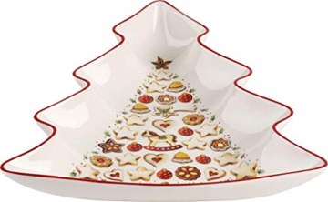 Villeroy und Boch Winter Bakery Delight Große Schale in Baum-Form, Premium Porzellan, Weiß/Rot - 2