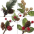 VKTY Weihnachtsblumen-Arrangement, 20 Stück, künstliche Tannenzapfen, Beeren-Stiele, Deko, Blumensträuße, Siehe Abbildung - 1