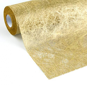 WELTRXE Tischläufer, Wiederverwendbaren Dekostoff aus Polyesterfabern Sicherer Tischband in Vielen Farben zur Dekoration 23cm × 15m Golden Hochzeit Tischdeko auch Ostern Festival Geschenkband - 1