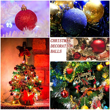 Yisscen Weihnachtskugeln Baumschmuck, Christbaumkugeln, Dekokugeln Weihnachten, Matt Glänzend Glitzernd Dekokugeln, Baumkugeln für Weihnachten Hochzeitsfest Dekoration, 24 Stück (Silber) - 6