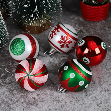 30 Stück Weihnachtskugeln,6cm Weihnachtskugeln Baumschmuck Christbaumkugeln Baumschmuck Christbaumschmuck Christbaumkugeln Set Christbaumkugeln Kugel Christbaumschmuck für Weihnachtsdekorationen - 3