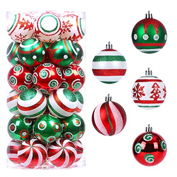 30 Stück Weihnachtskugeln,6cm Weihnachtskugeln Baumschmuck Christbaumkugeln Baumschmuck Christbaumschmuck Christbaumkugeln Set Christbaumkugeln Kugel Christbaumschmuck für Weihnachtsdekorationen - 1