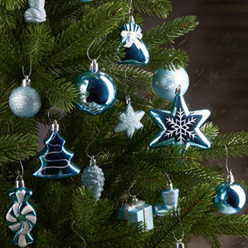 Brubaker 77-teiliges Set Weihnachtskugeln Christbaumschmuck - Kunststoff Hellblau/Silber - 4