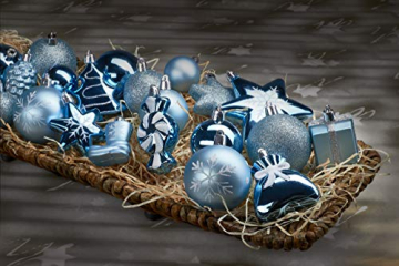 Brubaker 77-teiliges Set Weihnachtskugeln Christbaumschmuck - Kunststoff Hellblau/Silber - 5