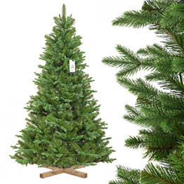 FairyTrees Weihnachtsbaum künstlich NORDMANNTANNE Edel, Material PU und PVC, inkl. Holzständer, FT25-180 - 1