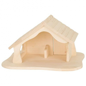 Holztiger Puppenhaus mit Weihnachtsstern (ohne Figuren, ohne Bäume) - 5