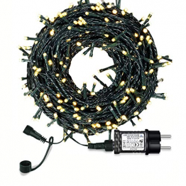 Lichterkette Weihnachtsbaum, LED Lichterkette mit 300 LED in warm weiß, 8 Leuchtmodi Dimmbar, EU Stecker, IP44 Wasserdicht, Lichterkette für Party, Feier, Hochzeit, Weihnachtsschmuck, Innen und Außen - 1