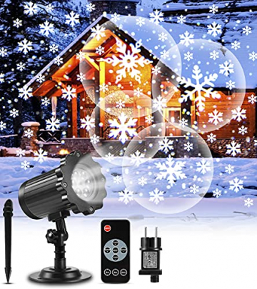 Projektor weihnachten außen GREEMPIRE LED Projektor lampe Schneeflocke Schneefall Lichter mit Fernbedienung,Wasserdicht projektionslampe Weihnachtsbeleuchtung für kinder baby party Innen und outdoor - 1