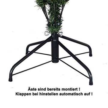 RS Trade HXT 15013 künstlicher Weihnachtsbaum 180 cm mit Schnee und Zapfen (Ø ca. 114 cm) ca. 1095 Spitzen, schwer entflammbarer Tannenbaum mit Schnellaufbau Klappsystem, inkl. Christbaum Ständer - 6