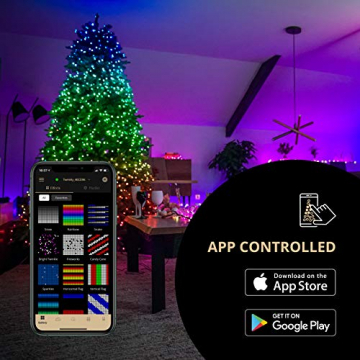 Twinkly - TWS600STP 600 RGB-Multicolor LED Lichterkette - App-gesteuerte LED Weihnachtsbeleuchtung mit schwarzem Kabel (48m) - Unterstützt IoT & Razer Chroma - Dekorationen für Innen- und Außenbereich - 2